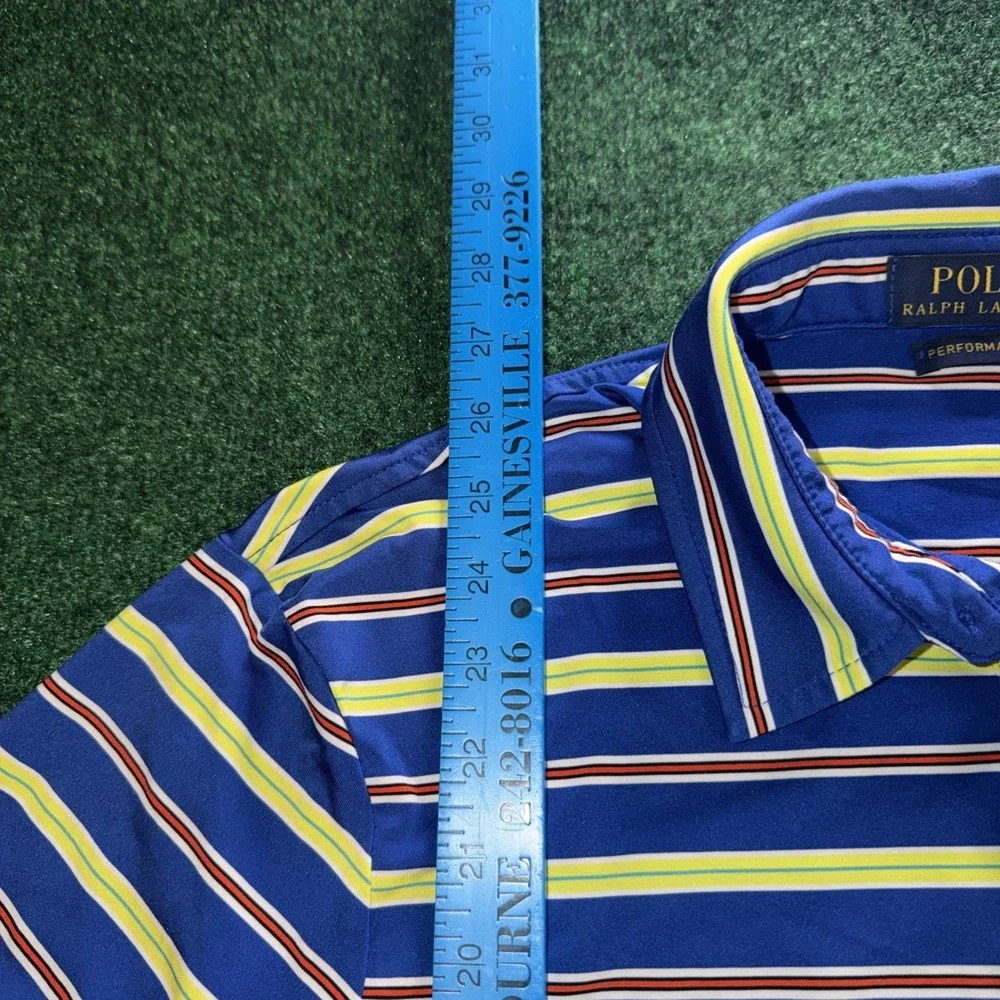 Polo Ralph Lauren Performance Polo Shirt Men's Size Large Multicolor Stripe Polo
